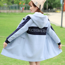 2020 winter Korean version of woolen coat girl High School junior high school students Middle School style thick woolen coat