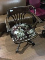 Western antique French oak swivel chair boss chair solid wood swivel chair Shanghai style furniture old swivel chair rental