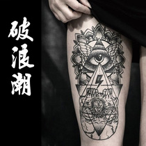 Breaking waves ins Net red lasting tattoo applique arm Gods eye tattoo flower leg realistic totem half a male