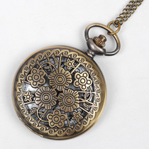 Exquisite carved large 9 hollow tea retro nostalgic quartz pocket watch Hot sale retro pocket watch 8089