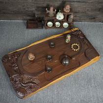 Ebony tea tray Level carving whole solid wood tea set Tea sea Kung Fu tea tray Mahogany special offer