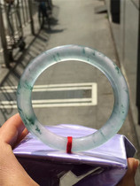 Laokeng high ice floating green flower round jade bracelet Myanmar natural certificate jade bracelet women jade bracelet