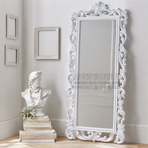 Full-length mirror dressing mirror vanity mirror cosmetic mirror bathroom mirror custom rectangular carving modern bedroom dressing mirror