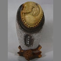 Riding Elephant Rohan Natural Green Fields Zhou Village Dragon Egg Stone Sculpture eighteen Pendulum Pieces Hand Art Buddhist Figures Through Round Hot Selling