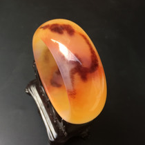 Jade bracelet Xinjiang Hetian Jade Gold silk jade bracelet Gold silk jade Tiger skin pattern bracelet Gobi jade bracelet widened