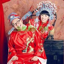  Golden wedding wedding props Chinese classical traditional wedding Feng Guanxia traditional ethnic bride and groom embroidered clothing new products