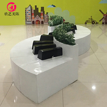 Shopping mall glass fiber reinforced plastic beauty Chen modern creative flowerpot combination seat leisure chair piano shape public waiting chair