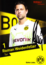 Weidenfeller Dortmunds 2014-15 season pro-pen signature official card