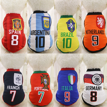 Football pet jersey Dog vest Dog is fatter than Panda Mi Dog clothes Large size spring and summer pet dog