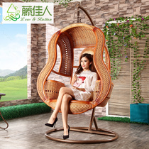 Rattan beauty outdoor swing hanging basket Natural real rattan hanging basket Swing hanging chair Balcony hanging chair rocking chair Rattan chair DS