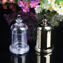 Acrylic toothpick barrel transparent toothpick box plastic round high-grade toothpick jar hotel restaurant gold silver plating