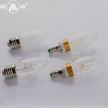 led candle bulb e27e14 Small screw led bulb tip bulb led tip bulb table lamp bulb 2W glass transparent