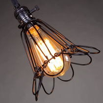 American country industrial wind retro iron chandelier bar restaurant work chandelier small iron cage single head wall lamp