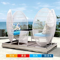 Outdoor leisure rattan sofa rattan chair courtyard balcony rattan sofa model room sofa leisure Vine personality sofa combination