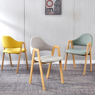 Solid wood fast food restaurant iron dining chair Internet celebrity restaurant hot pot milk tea shop simple and fresh dining table stool back chair