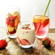  Japanese ins The same smoothie cup Oval glass Yogurt cup mousse cup Juice cup Glass water cup