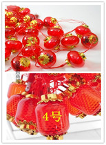 Crystal small Lantern string flocking with electric Red Lantern string wedding barbecue restaurant night view hanging Mid-Autumn Festival National Day decoration