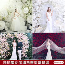 2022 New Shadow Building Wedding Dress Flower Wall Photography Background Cloth Studio Theme Writing True Digital Spray-painting Photo Background Paper