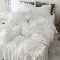 Winter net red bedding four-piece suede coral fleece double-sided velvet quilt cover princess wind sheet flannel