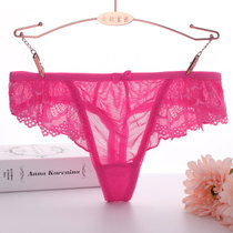 European and American T-pants hollowed-out lace mesh yarn transparent low waist and no-scratched briefs female cotton crotch lady dresses