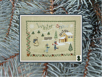 Italy SARA original embroidered Winter Snow with wooden buttons