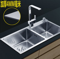 Kitchen Sink Package positive 304 Manual basin Double tank Stainless Steel Wash Basin Pool Thickened Wash Basin Dishwashing Pool