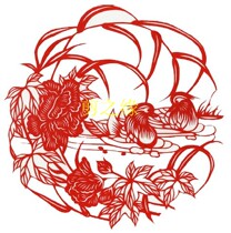 Large Mandarin duck painting paper cut pure handmade window flower wedding supplies hi word paper cut personality creative sticker paper quality