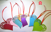 (50) Color heart blessing card heart shaped small card heart shaped wish card party decoration card 7CM