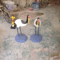 Outdoor garden sculpture FRP crane sculpture resin simulation animal home decoration crafts can be customized