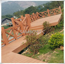 Outdoor Park Landscaped Trestle Riverside Plastic Wood Railing Fencing Foshan Park Trestle Riverside Embalming Wood