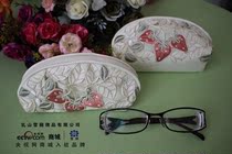 Xueli embroidery European style fabric embroidery glasses bag glasses bag glasses box storage bag 8 * 18cm