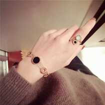 Rose gold double ring bracelet Star ladies simple personality bracelet color silver does not fade