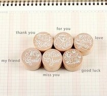 Round Woody Retro Seal Valentines Day Wishes Word 6 Elective