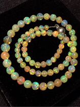 Natural boutique colorful white opal necklace Round beads Selected high goods one thing one picture womens colorful crystal