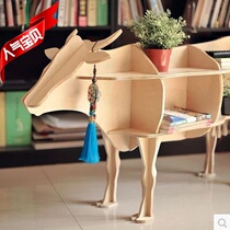 other all - solid wooden cow some tea - table tables Animal shape shelf window display home furnishings