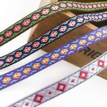 Embroidery jacquard webbing lace accessories Retro national windy webbing DIY handicraft clothing decorative cloth strips
