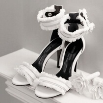 HChen Korea Handmade Custom Large Trendy Ocean Air Wristband Flow Suanchor Parquet Color White High Heel Shoes