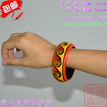 Sichuan Daliangshan Yi Bracelet Folk Lacquer Painted Pure Handmade Artifact National Jewelry Solid Wood Bracelet