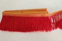 Factory direct red row whisker 11cm tassel red and yellow flower edge row whisker belly Latin dance clothing accessories decoration