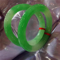 Natural old pit A goods jade ice seed yang green round bracelet color bright new goods with certificate KK084