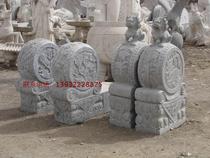 Stone carving door pier turquoise imitation ancient pair of marble hotel courtyard doorway Han white jade stone mound custom made of drumstone