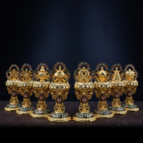 Buddhist products three-dimensional high gold-plated painted lotus flowers Auspicious Eight Treasures Buddha Hall ornaments antique three-dimensional strong