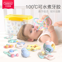 Bainshi hand bell baby toys 0-1 year old infant baby educational teether toys 0-3-6-12 months