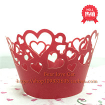 Export art cake cupcakes around the edge baking paper holder wedding laser hollow love multi-color