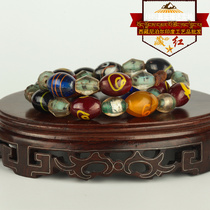 Red exotic style twenty-four clear fresh glass beads multi-color multi-grain drum beads personality Fashion necklace