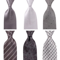 IFSONG mens dress business tie mens pure grey silver tie Korean version silver grey dark grey 8CM