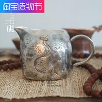  No inkstone s999 silver fair cup Pure handmade sterling silver male cup tea divider Tea nail craft Non-Japanese silver pot