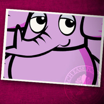 Pink Elephant (illustration card postcard)