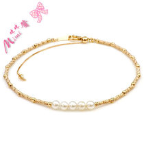 Japan nadi Akoya pearl 3 5-4 0mm 18K gold Pink baby Pearl bracelet