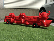 Kindergarten Outdoor Toys Childrens four Team JICA Multi-person assistance for the JICA Scooter Scooter can turn towards